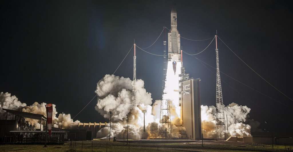 Take-off of an Ariane 5 from the Kourou base, in French Guiana. © ESA
