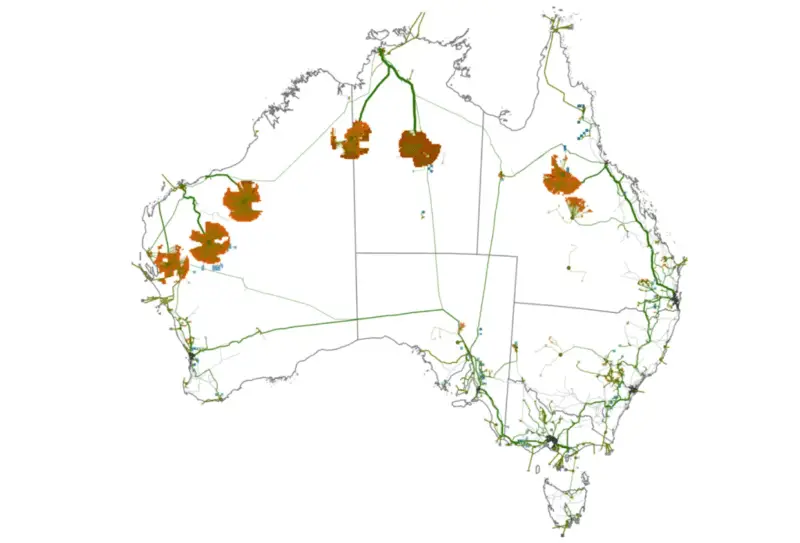 How much green electricity does Australia need map