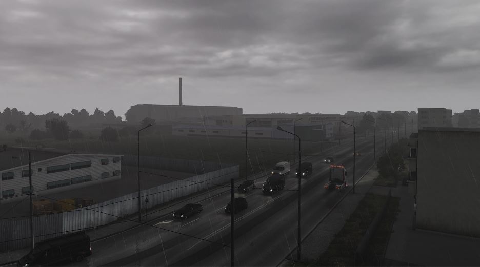 Realistic Rain euro truck simulator 2 mod-min