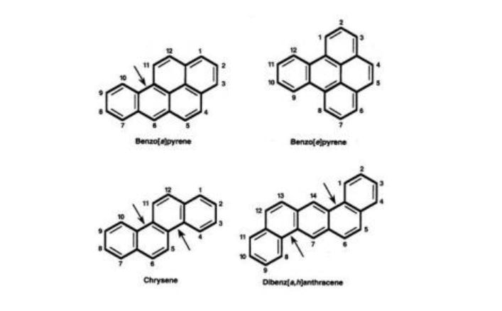 Examples of polycyclic aromatic hydrocarbon structures-min