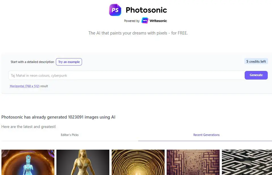 Photosonic AI image and art generator-min