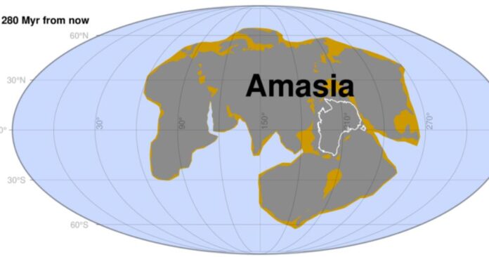 Supercomputer simulates the future of the Earth Supercontinent Amasia-main-min