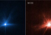 Webb ve Hubble Teleskopları Eşzamanlı Olarak DART’ın çarpma anını kaydetti Webb and Hubble Space Telescopes Simultaneously Captured DART Impact Site- main-min