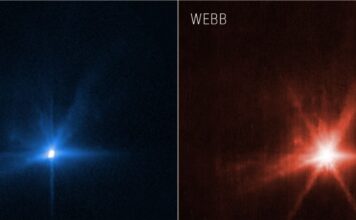 Webb and Hubble Space Telescopes Simultaneously Captured DART Impact Site Webb and Hubble Space Telescopes Simultaneously Captured DART Impact Site- main-min