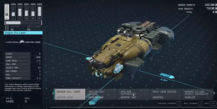 Starfield How to upgrade Ship Weapons main